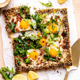 Puff Pastry Breakfast Pizza with Everything Bagel Crust