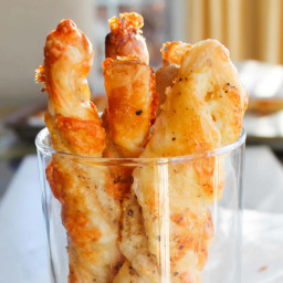 Puff Pastry Cheese Straws with White Cheddar & Black Pepper