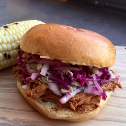 Pulled BBQ Chicken Sandwiches with Tangy Slaw