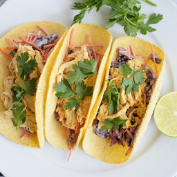 Pulled Chicken Tortillas with coleslaw