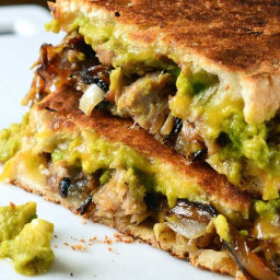 Pulled Pork and Sriracha Guacamole Grilled Cheese