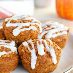 Pumpkin Apple Carrot Muffins with Cream Cheese Frosting