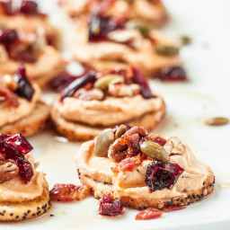 Pumpkin Bacon Crostini With Cranberries