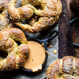 Pumpkin Beer Pretzels with Chipotle Queso