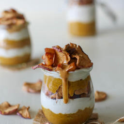Pumpkin Chia Pudding Parfait Cups with Sauteed Apples