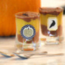 Pumpkin-Chocolate Shot Glass Desserts for Halloween