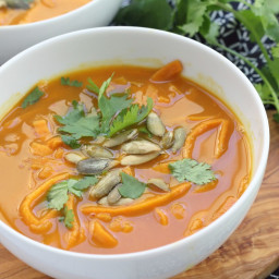 Pumpkin Coconut Curry with Sweet Potato Noodles