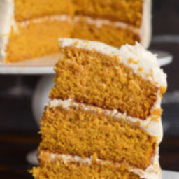 Pumpkin Dream Cake with Cinnamon Maple Cream Cheese Frosting