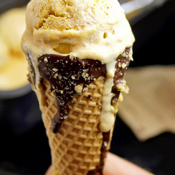 Pumpkin Ice Cream in Chocolate Covered Cones