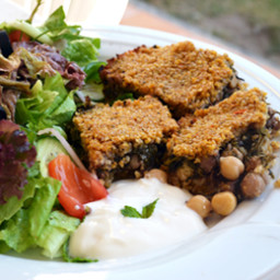 Pumpkin Kibbeh with Spinach, Chickpeas and Walnuts
