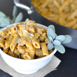 Pumpkin Penne with Sausage and Sage