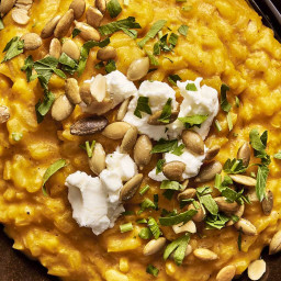 Pumpkin Risotto with Goat Cheese