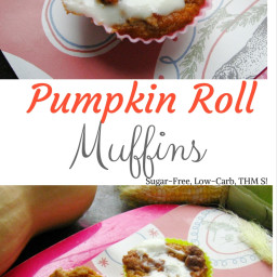 Pumpkin Roll Muffins: Low-Carb, Sugar-Free, THM S!