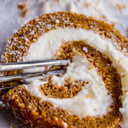 Pumpkin Roll Recipe with Lots of Cream Cheese Frosting