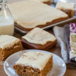 pumpkin sheet cake with cream cheese frosting