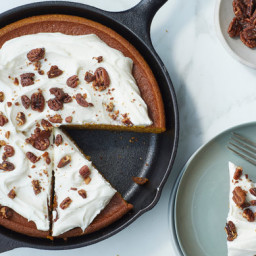 Pumpkin Skillet Cake With Cream Cheese Frosting
