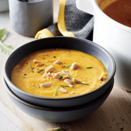 Pumpkin Soup with Almonds and Sage