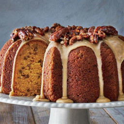 Pumpkin-Spice Bundt with Brown Sugar Icing and Candied Pecans