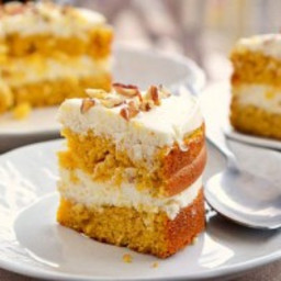 Pumpkin Spice Cake with Whipped Cream Cheese Frosting
