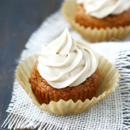Pumpkin Spice Cupcakes with Gingerbread Frosting.