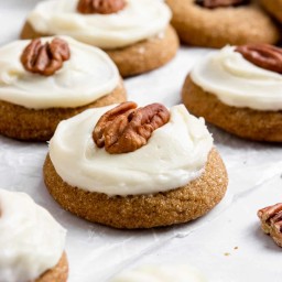 Pumpkin Spice Molasses Cookies with Maple Cream Cheese Icing