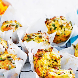 Pumpkin, spinach and bacon muffins