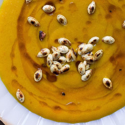 Pumpkin Spoon Pudding with Cardamom Syrup