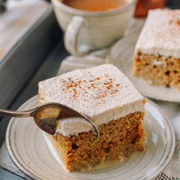 Pumpkin Tres Leches Cake with Spiced Cream