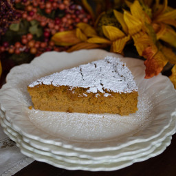Pumpkin-White Chocolate Souffle Cake