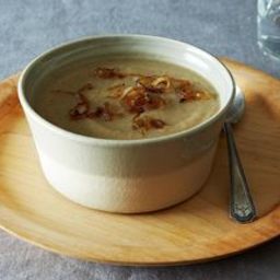 Pureed Parsnip and Cardamom Soup with Caramelized Shallots