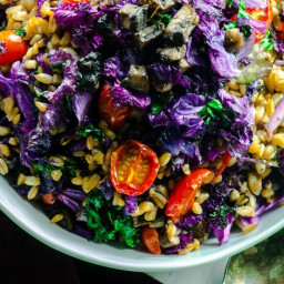 Purple Kale Farro Bowl