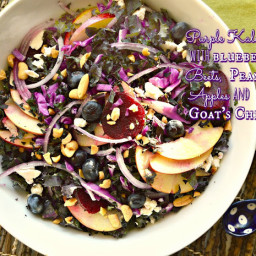Purple Kale Salad with Blueberry Lime Vinaigrette and a #WholeFoods#Giveawa