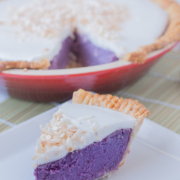 Purple Sweet Potato Pie with Coconut Topping ( Haupia )