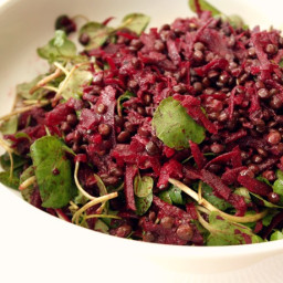 Puy lentil, beetroot and watercress salad