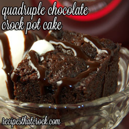 Quadruple Chocolate Crock Pot Cake
