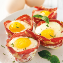 Quick and easy capicola egg cups