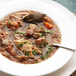 Quick and Easy Pressure Cooker Chicken, Lentil, and Bacon Stew With Carrots