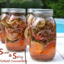 Quick and Easy Sweet and Spicy Pickled Cucumbers