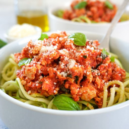 Quick and Easy Turkey Bolognese with Zucchini Pasta