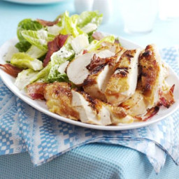 Quick Caesar salad with roast chicken and bacon