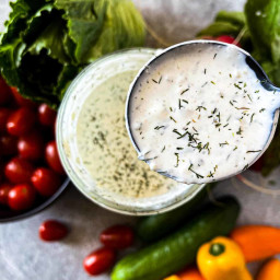 Quick Creamy Dill Pickle Ranch Dressing in A Mason Jar