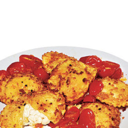 Quick Crisp Ravioli with Roasted Tomato Sauce