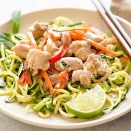 Quick Green Curry Chicken with Zucchini Noodles