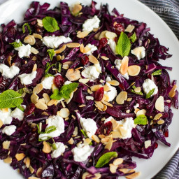 Quick Red Cabbage With Cranberries, Almonds and Goat's Cheese