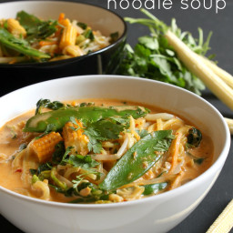 Quick red Thai curry noodle soup