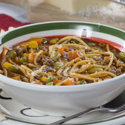 Quick Spaghetti Beef Soup