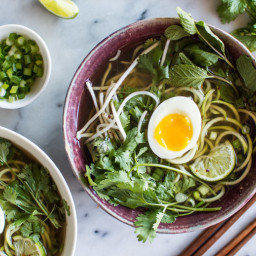 Quick Vegetarian Pho with Zucchini Noodles