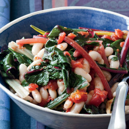 Quick White Bean Stew with Swiss Chard and Tomatoes