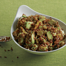Quinoa and Avocado Salad with Dried Fruit, Toasted Almonds, and Lemon-Cumin