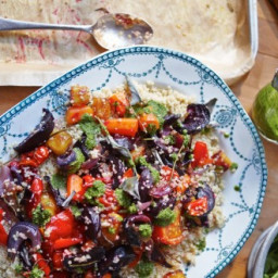 Quinoa and Roasted Vegetable Salad with Brazil Nut Pesto